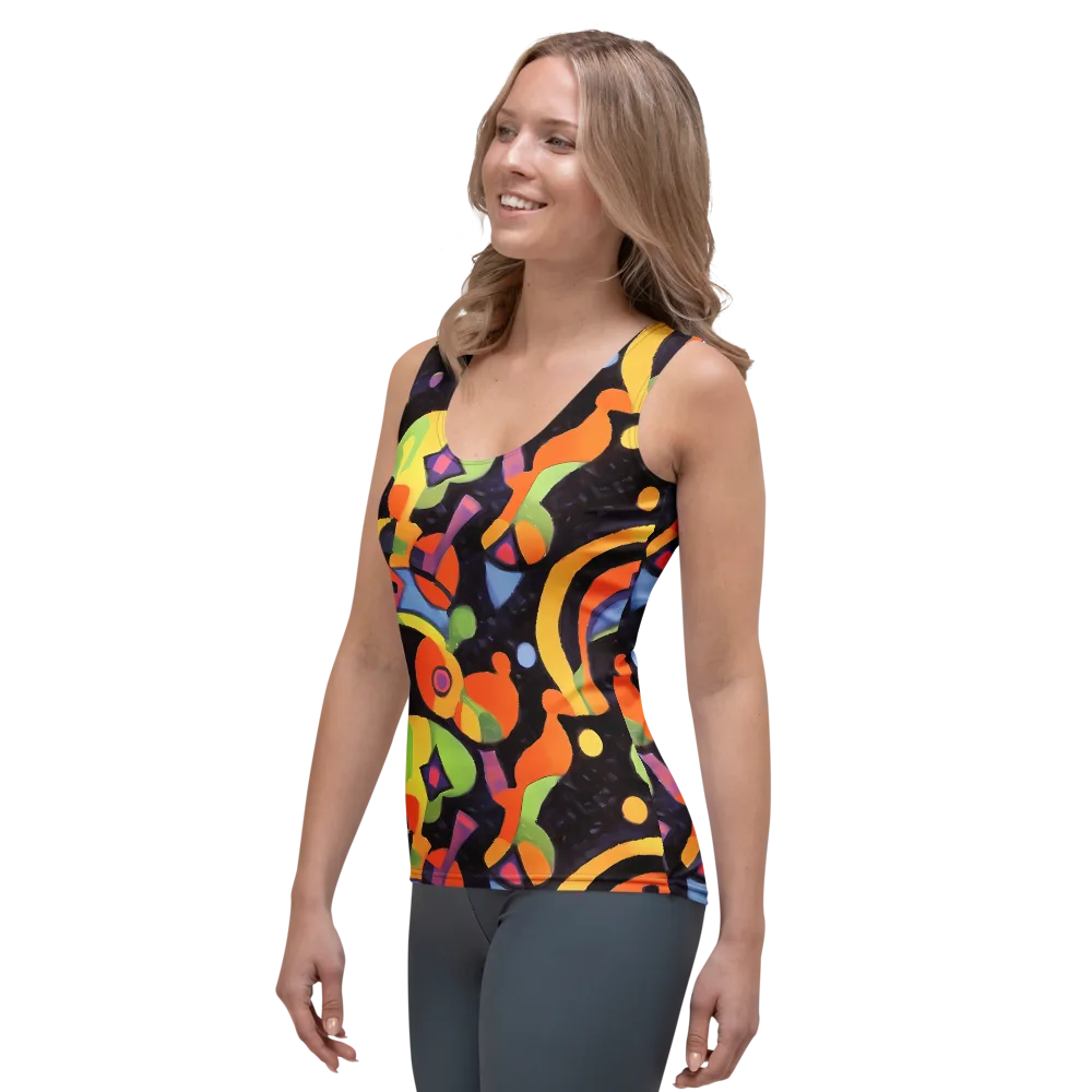Neon Symphony on Women's Tank Top — Left Front