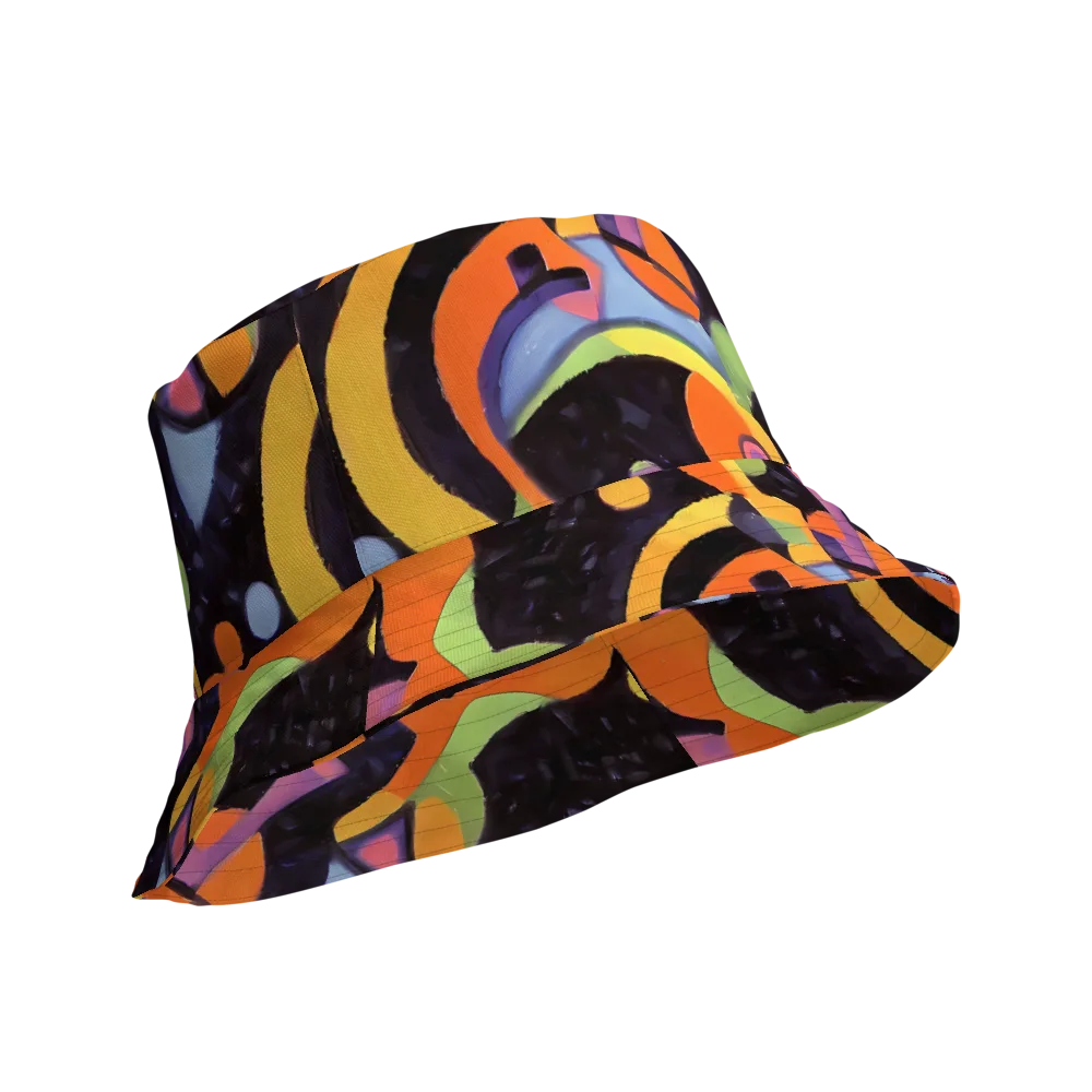 Neon Symphony on Reversible Bucket Hat — Product details Outside