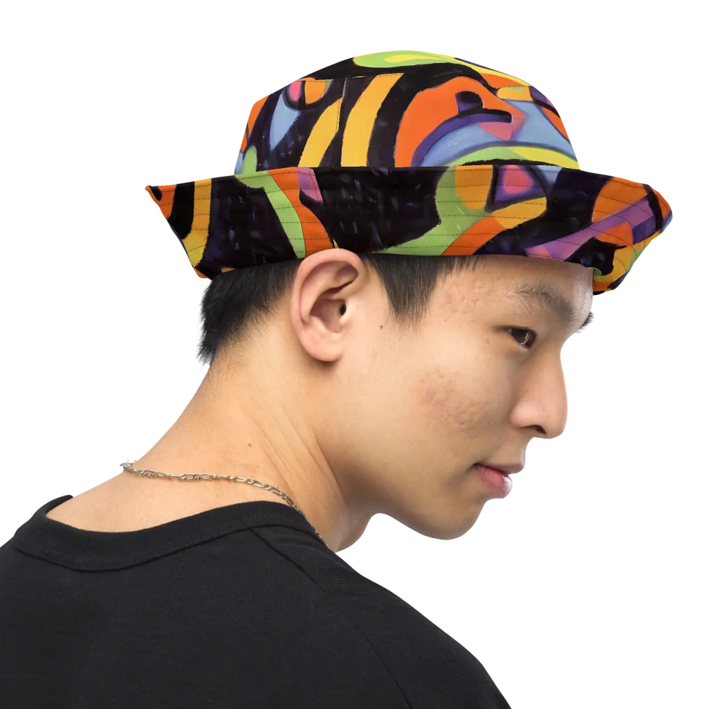 Neon Symphony on Reversible Bucket Hat — Right Outside
