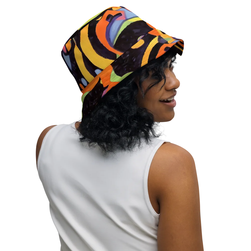 Neon Symphony on Reversible Bucket Hat — Right Outside