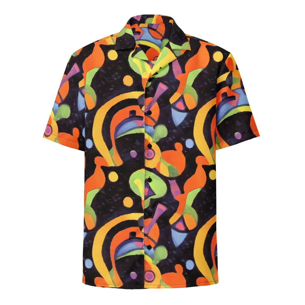 Neon Symphony on Button Shirt — Front