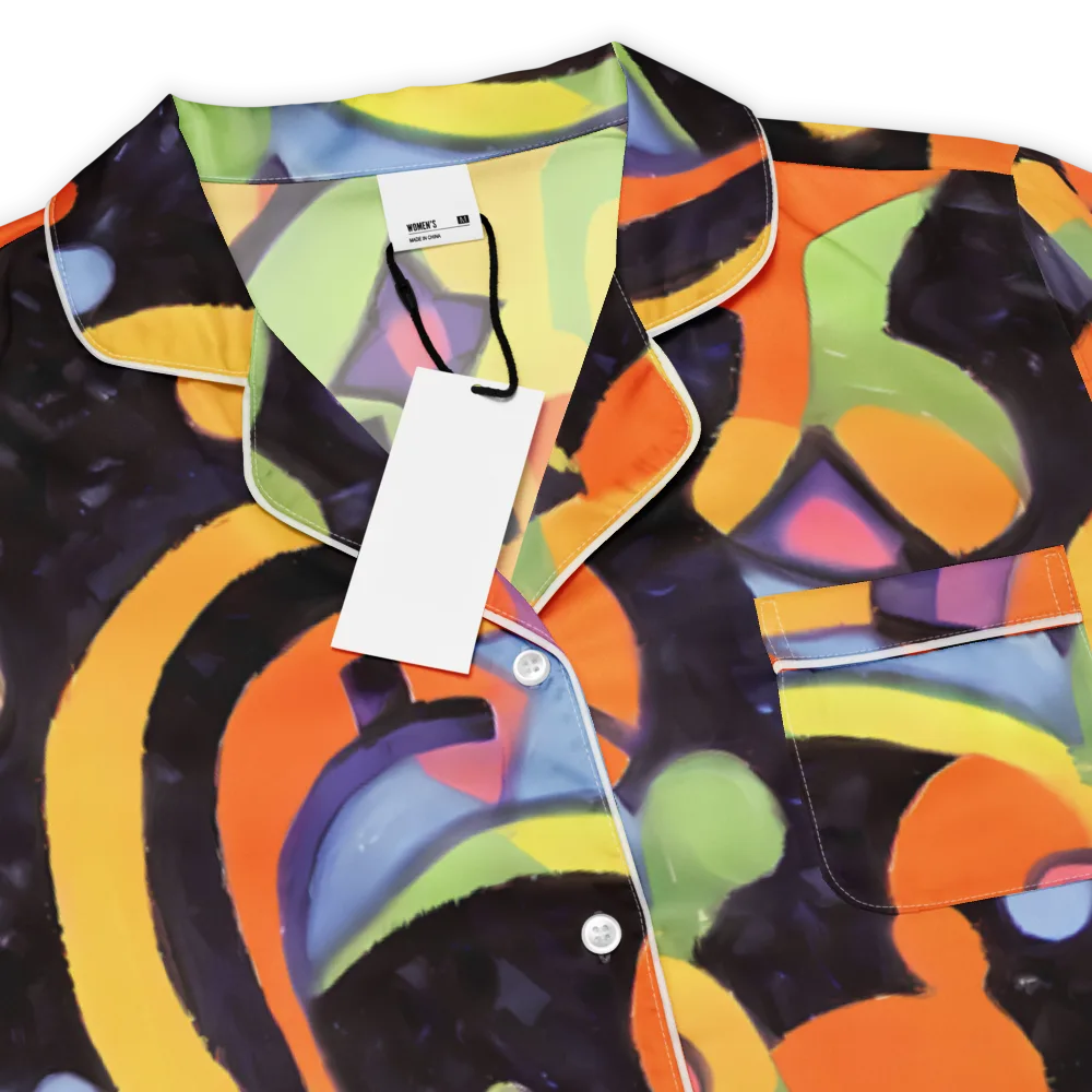 Neon Symphony on Women's Short Sleeve Pajama Top — Product details