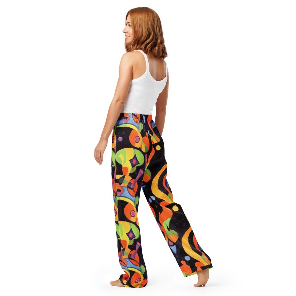 Neon Symphony on Women's Pajama Pants — Back