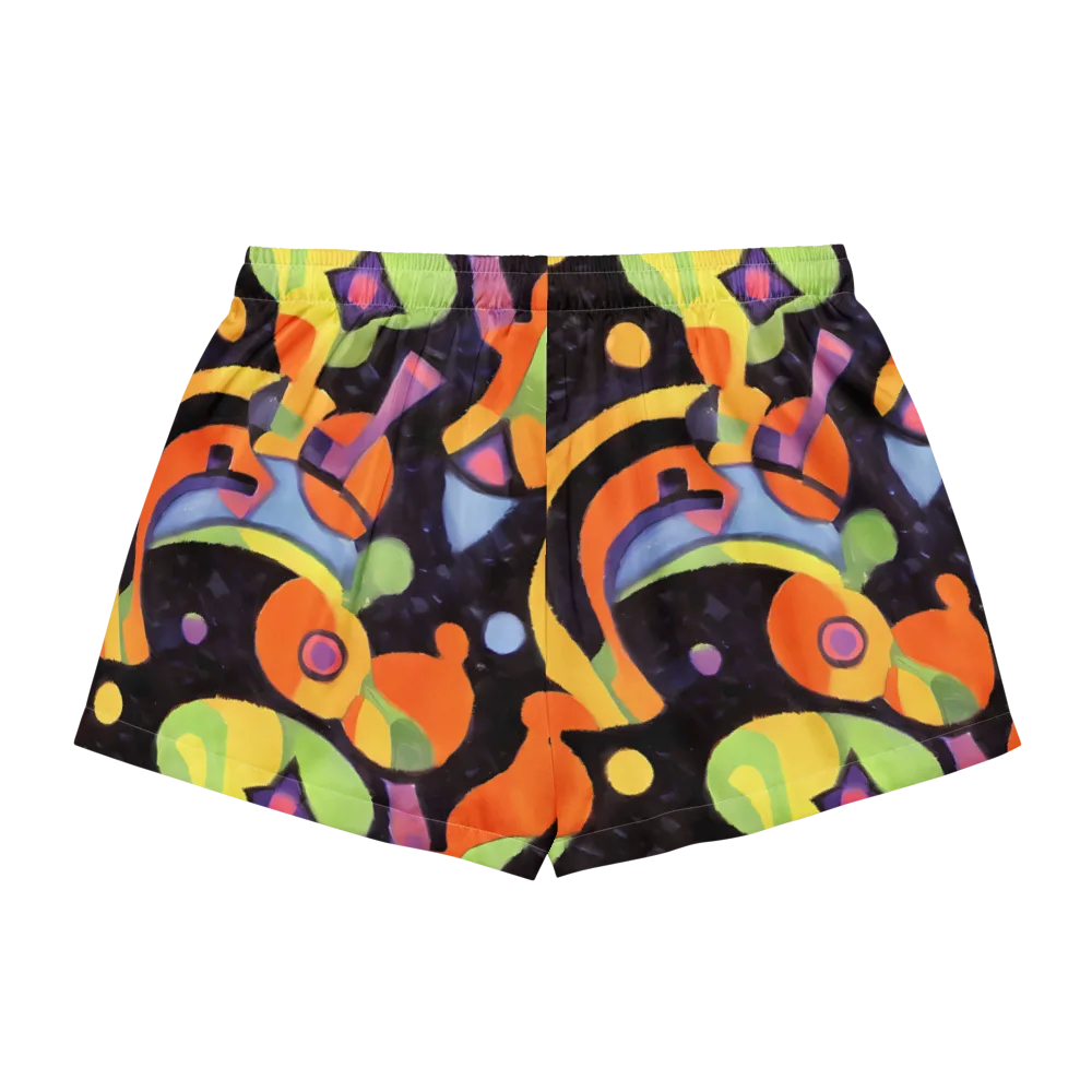 Neon Symphony on Women's Pajama Shorts — Back