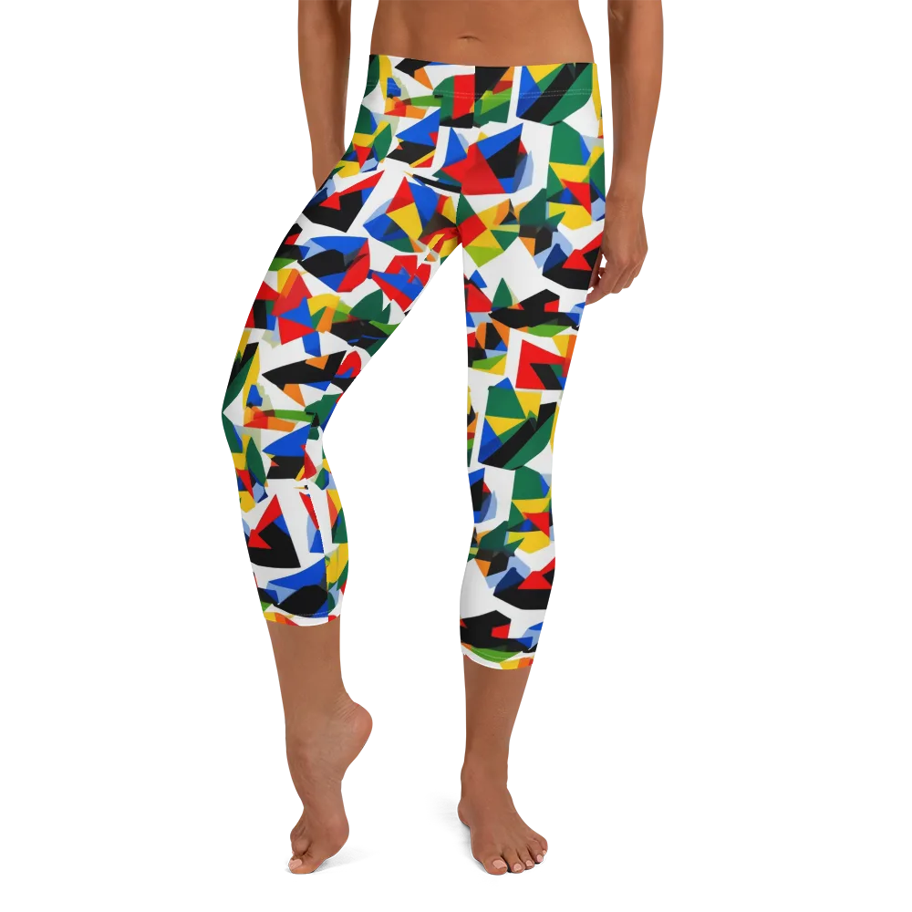 Chromatic Facets on Capri Leggings — Front