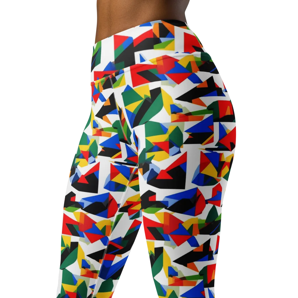 Chromatic Facets on Yoga Leggings — Left Front