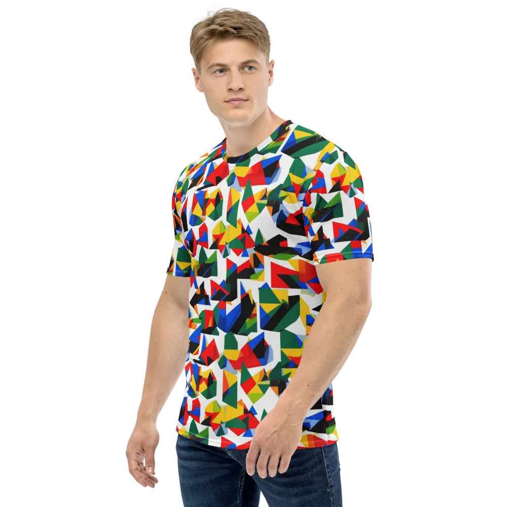 Chromatic Facets on Men's Crew Neck T-Shirt — Left