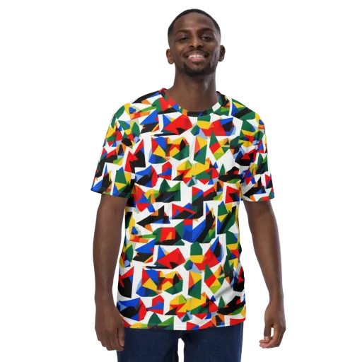 Chromatic Facets on a Men's Crew Neck T-Shirt