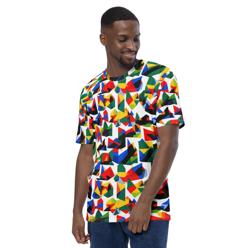 Chromatic Facets on Men's Crew Neck T-Shirt — Left