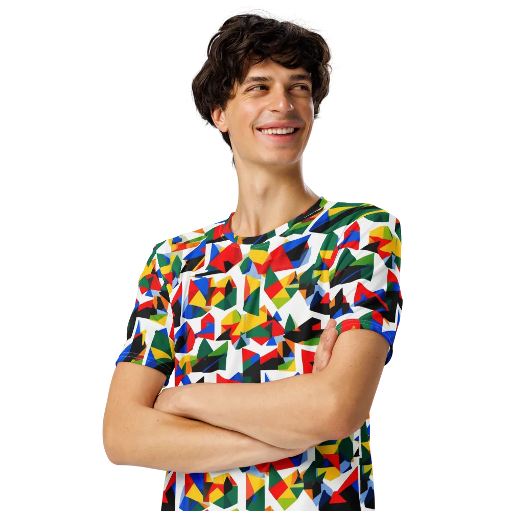 Chromatic Facets on Men's Crew Neck T-Shirt — Left Front
