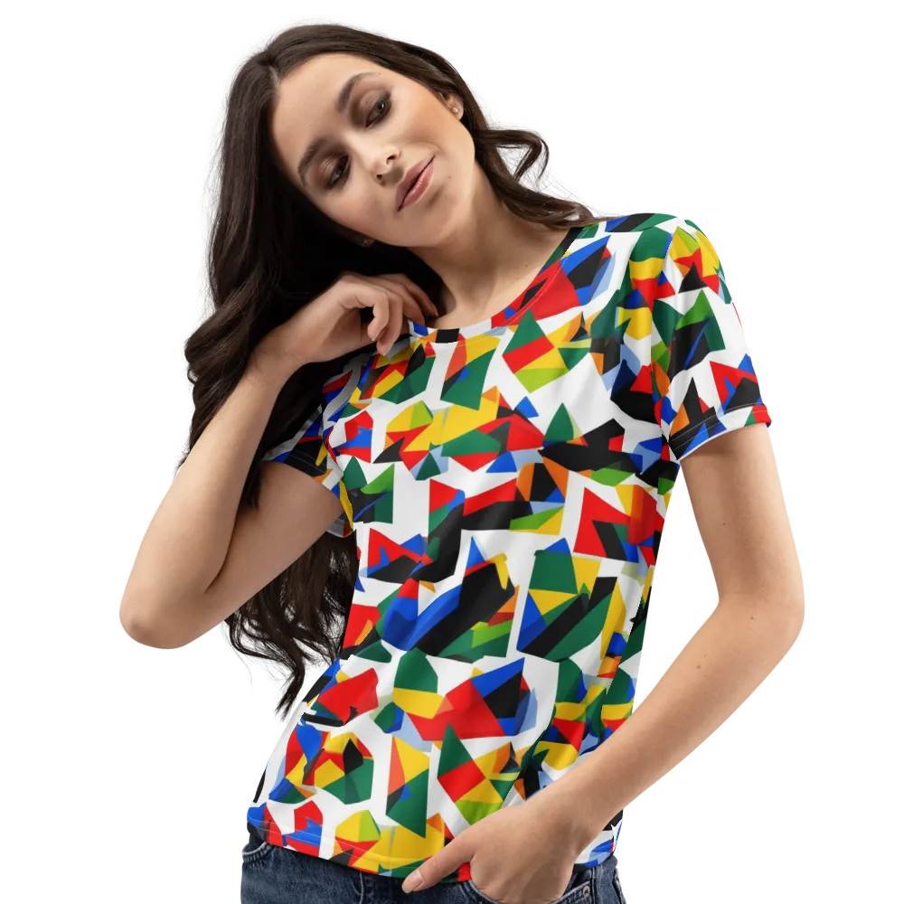 Chromatic Facets on Women's Crew Neck T-Shirt — Left Front