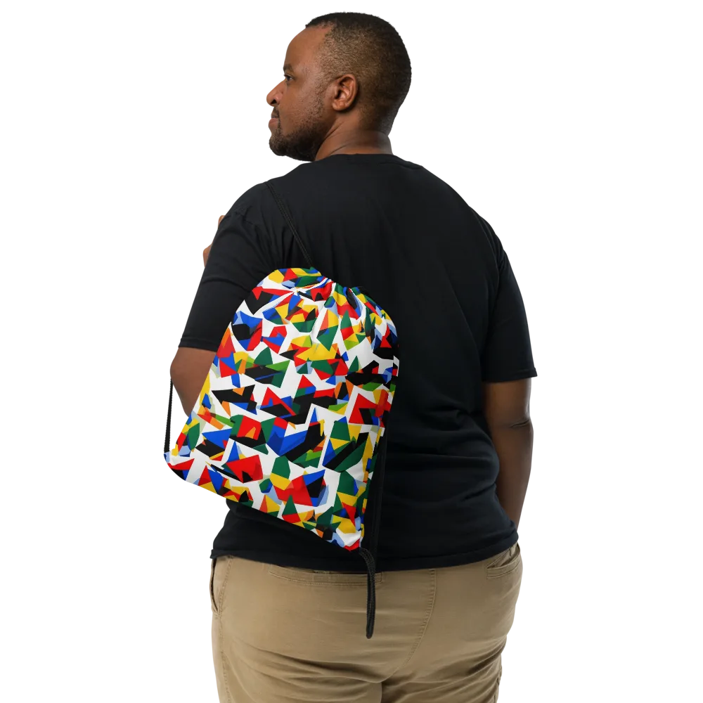 Chromatic Facets on Drawstring Bag — Front