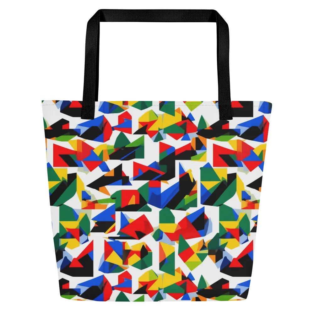 Chromatic Facets on Large Tote Bag W/ Pocket — Front