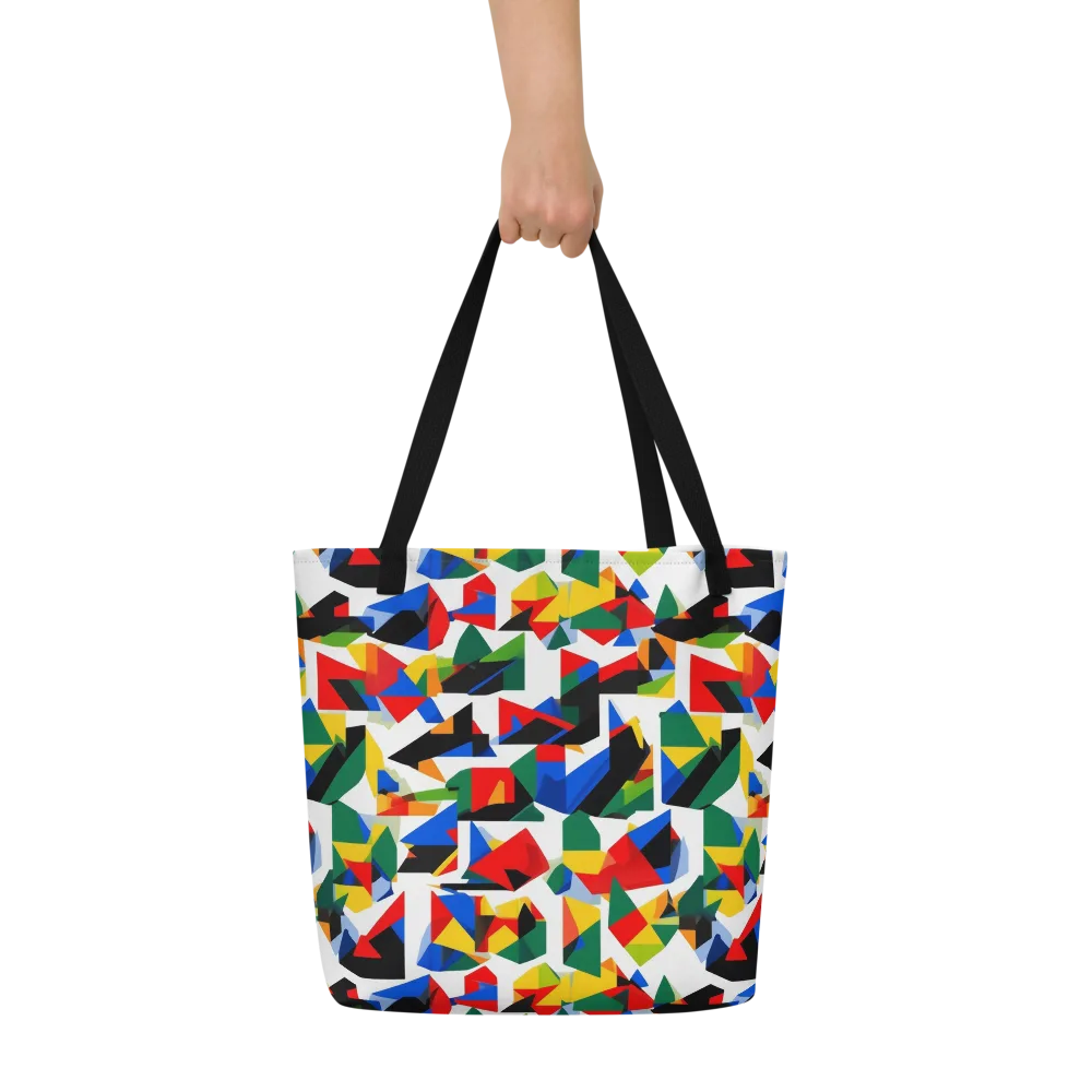 Chromatic Facets on Large Tote Bag W/ Pocket — Front
