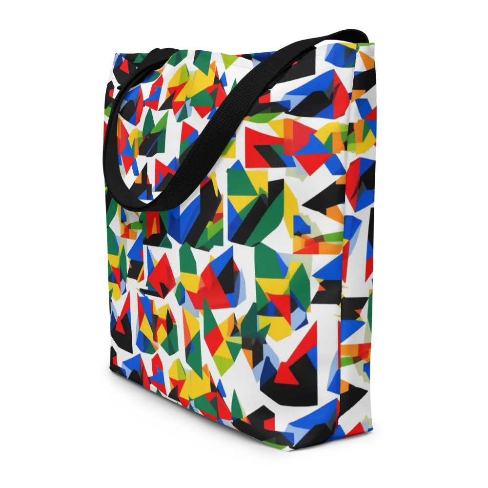 Chromatic Facets on Large Tote Bag W/ Pocket — Front