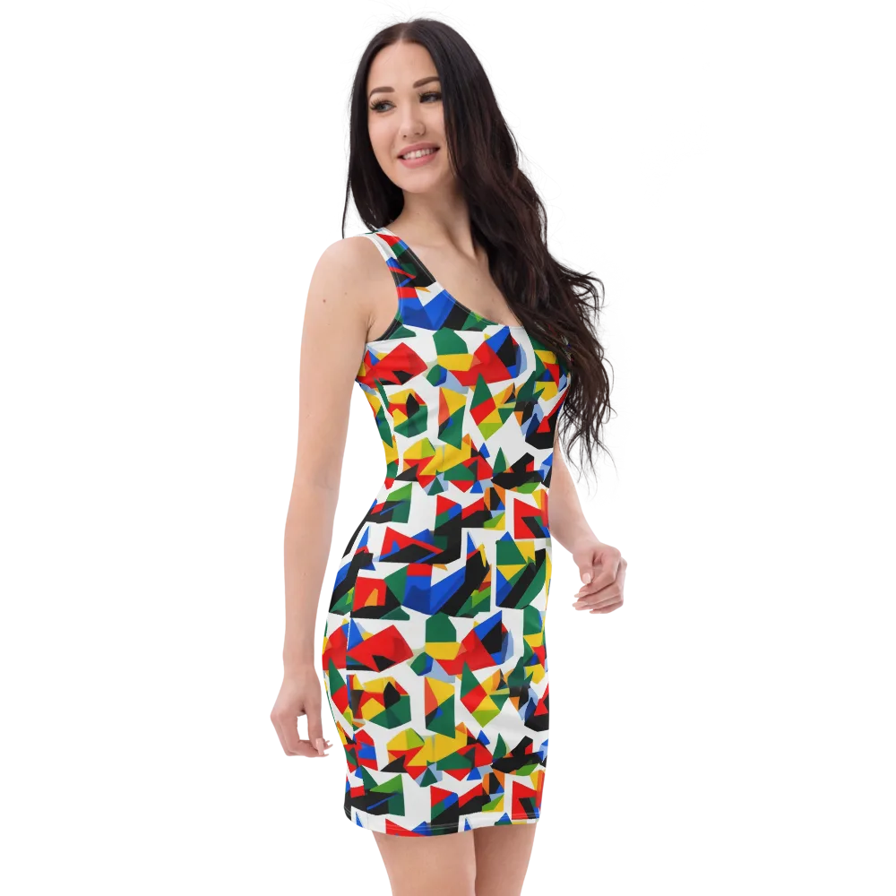 Chromatic Facets on Bodycon Dress — Right Front