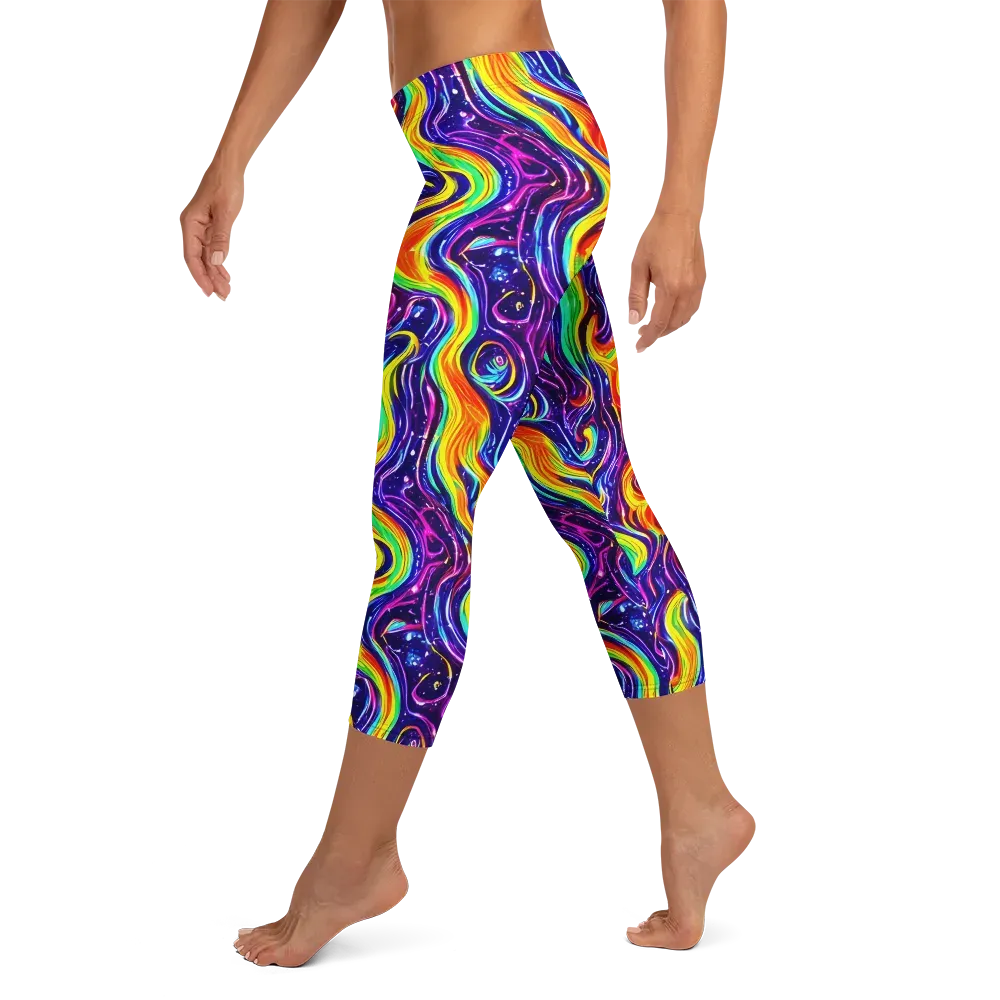 Galactic Flames on Capri Leggings — Left