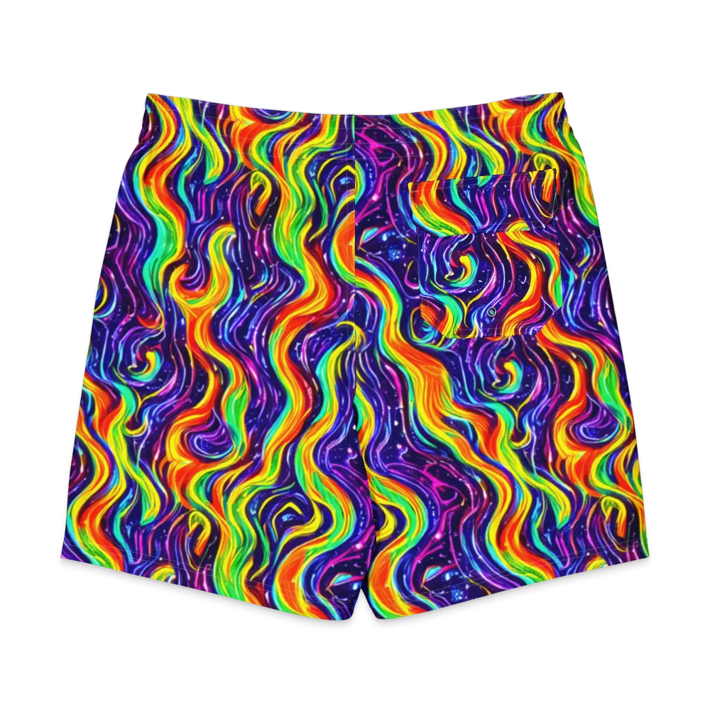 Galactic Flames on Men's Board Shorts — Back