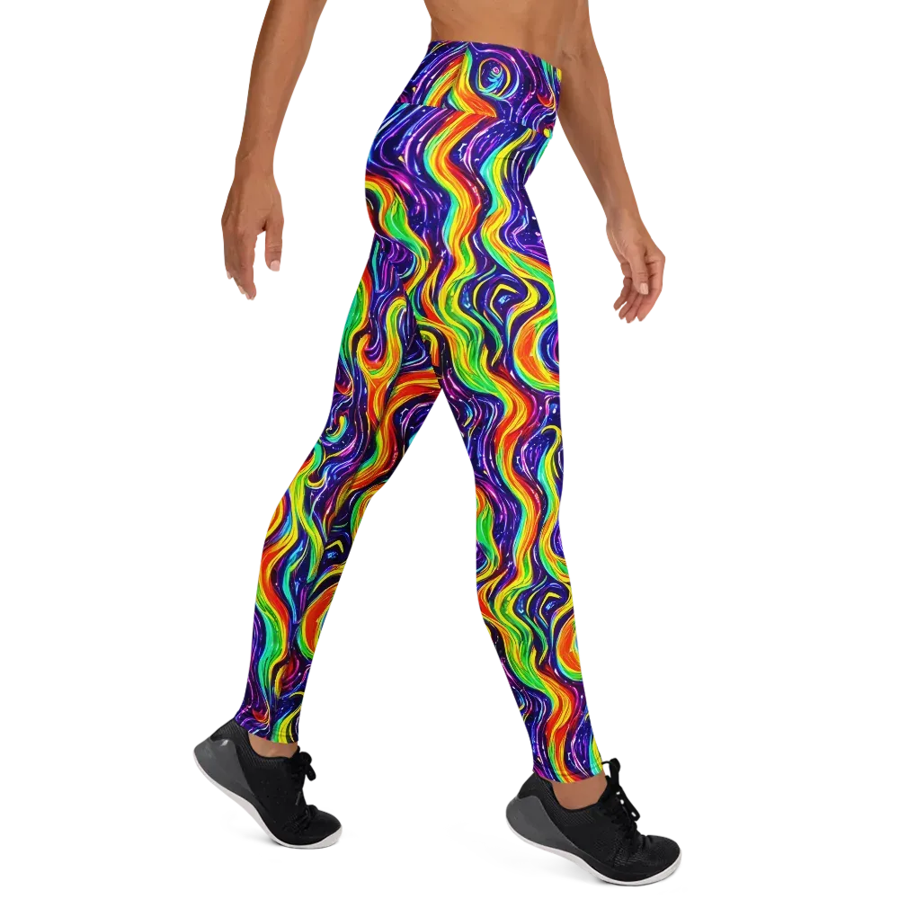 Galactic Flames on Yoga Leggings — Right