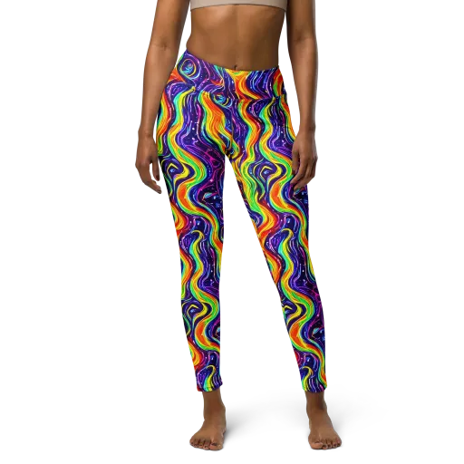 Galactic Flames on a Yoga Leggings