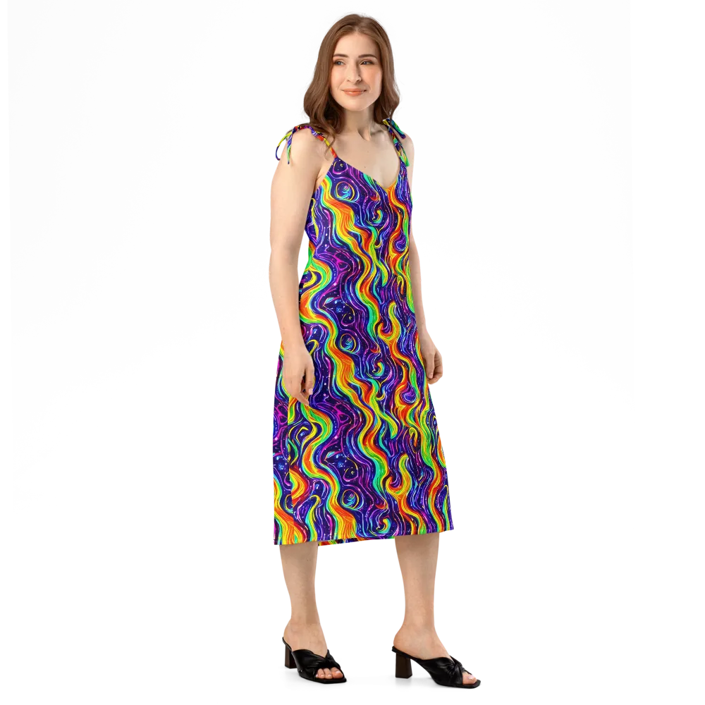 Galactic Flames on Slip Dress — Right Front