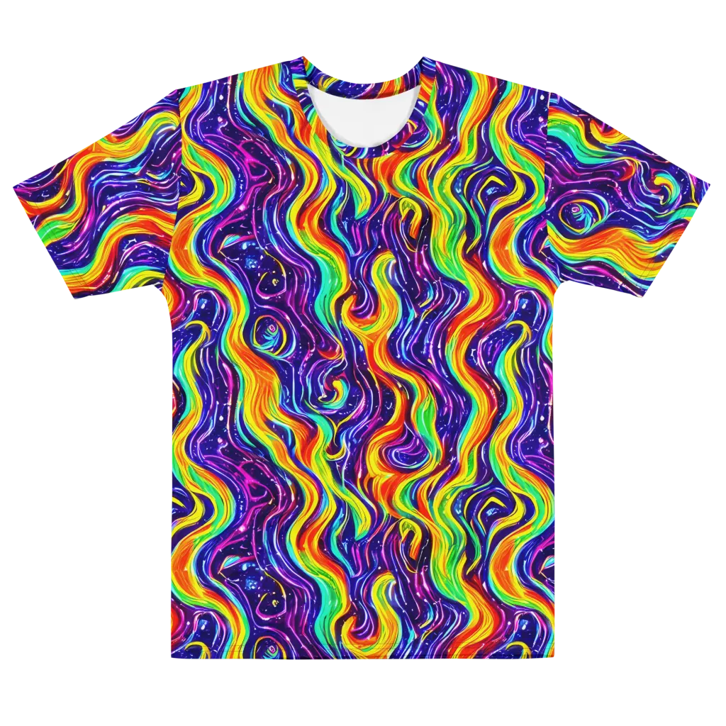 Galactic Flames on Men's Cotton Crew Neck T-Shirt — Front