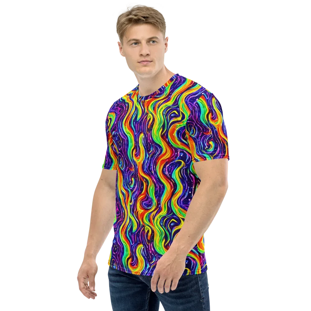 Galactic Flames on Men's Crew Neck T-Shirt — Left