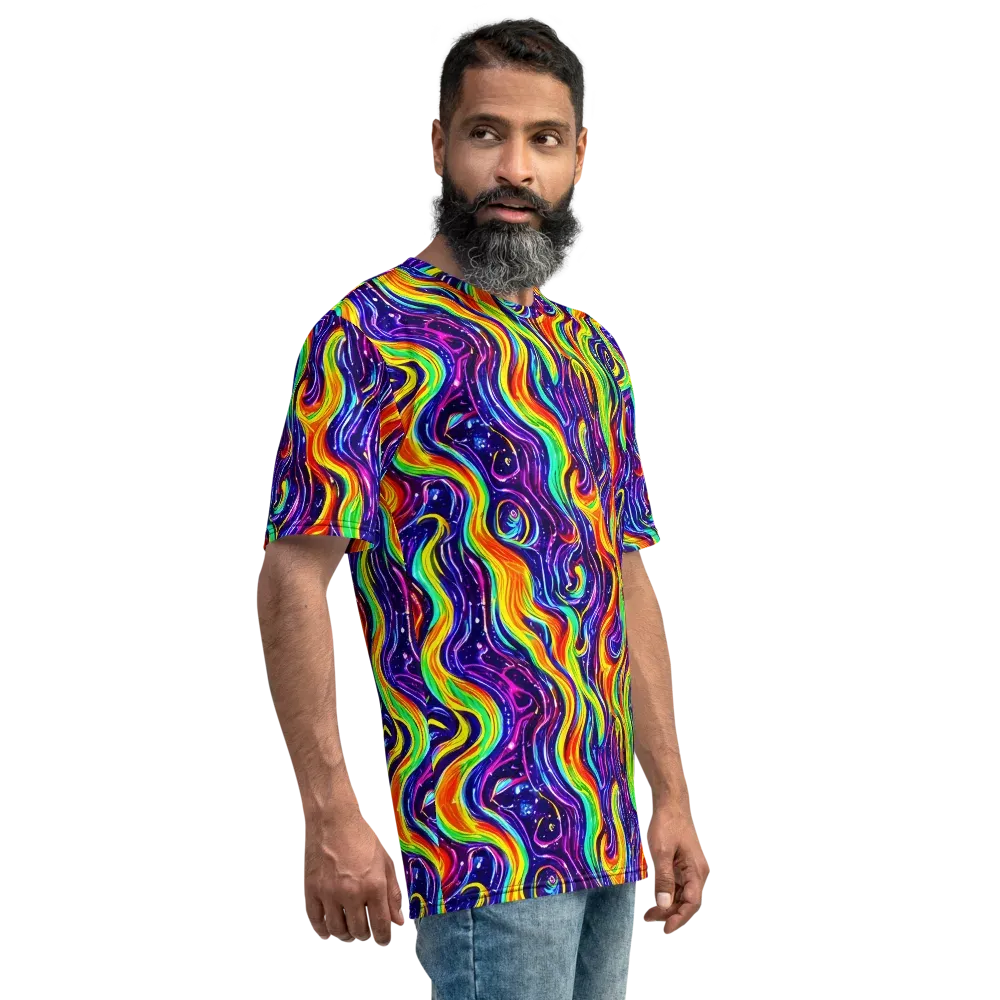 Galactic Flames on Men's Crew Neck T-Shirt — Right