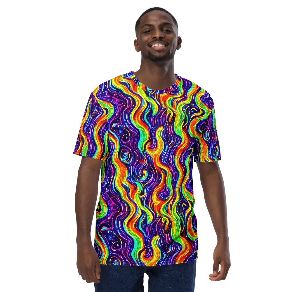 Galactic Flames on Men's Crew Neck T-Shirt — Front