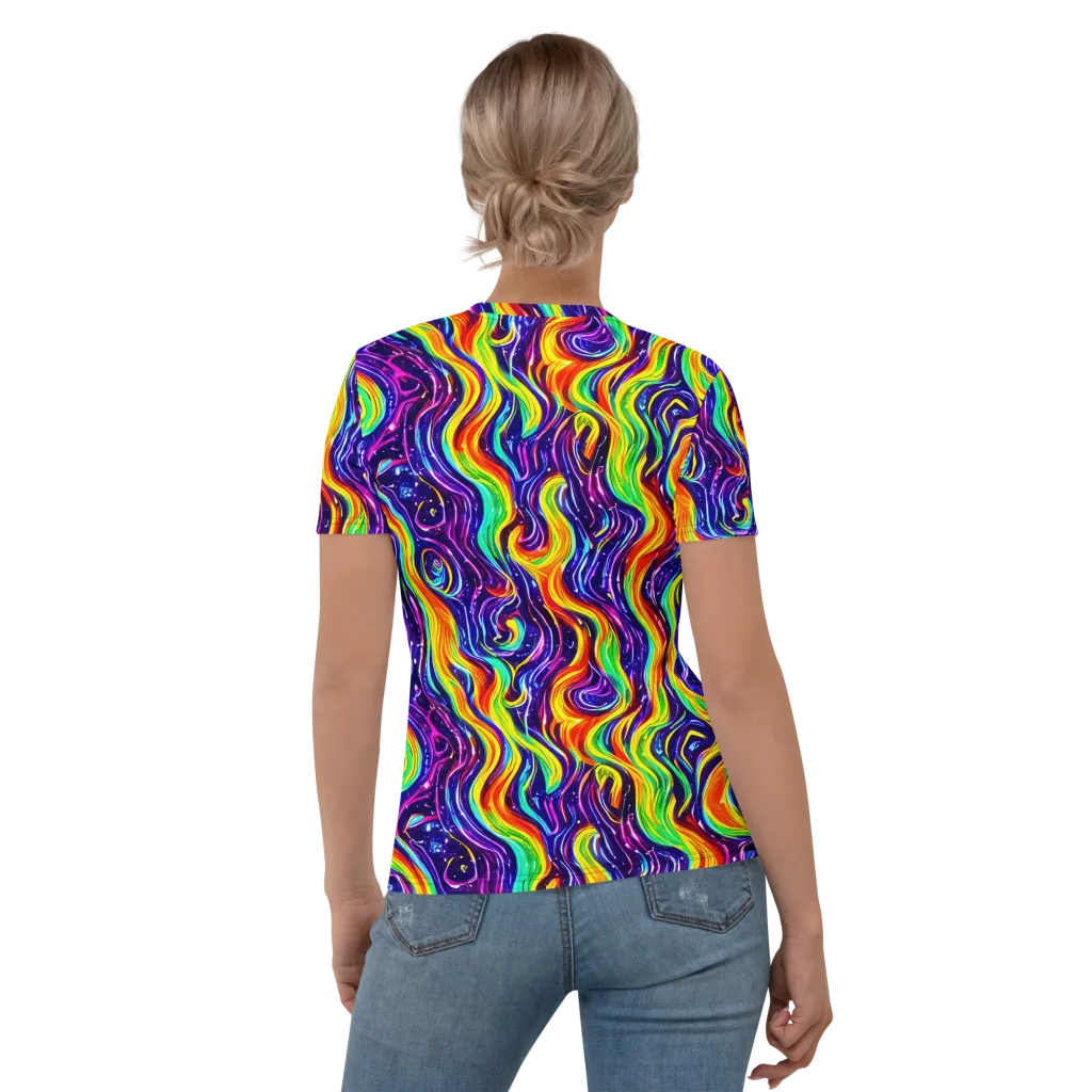 Galactic Flames on Women's Crew Neck T-Shirt — Back