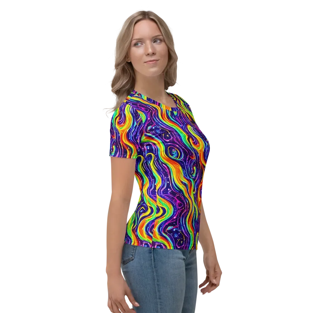 Galactic Flames on Women's Crew Neck T-Shirt — Right