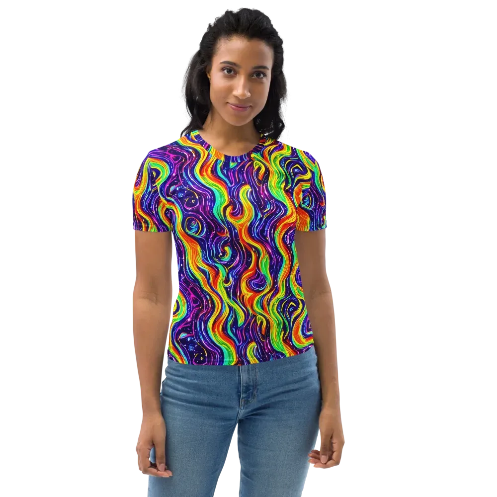 Galactic Flames on Women's Crew Neck T-Shirt — Front