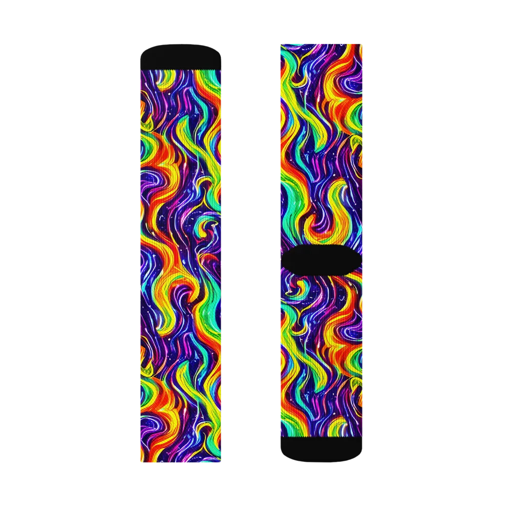 Galactic Flames on Socks — Right Sock