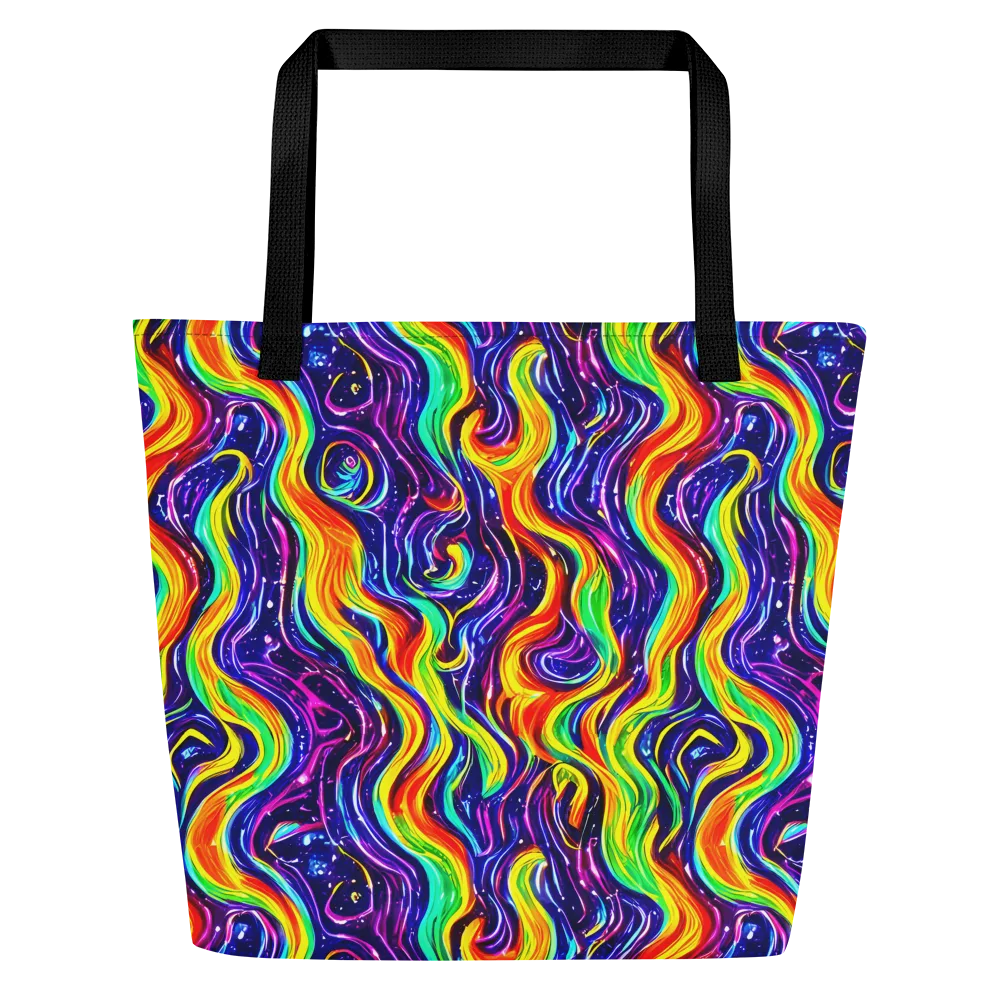 Galactic Flames on Large Tote Bag W/ Pocket — Front