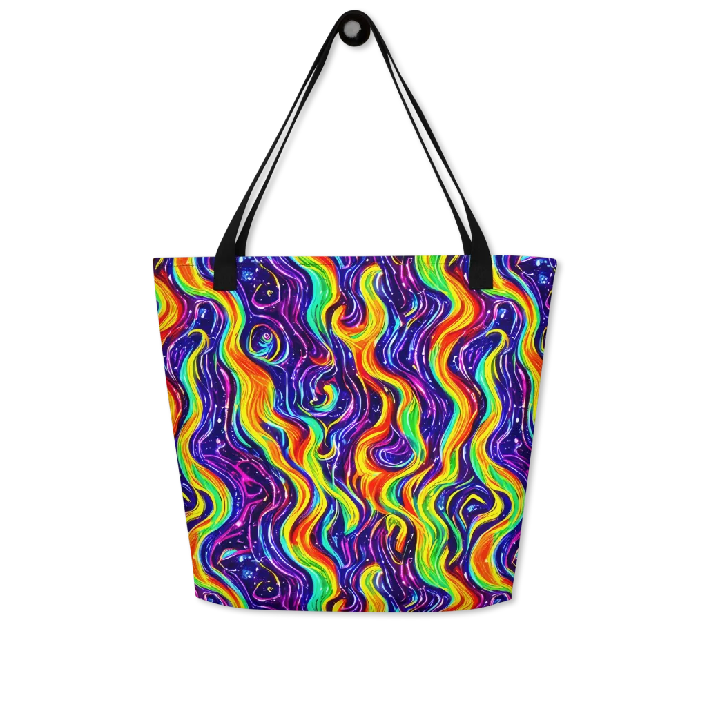 Galactic Flames on Large Tote Bag W/ Pocket — Front