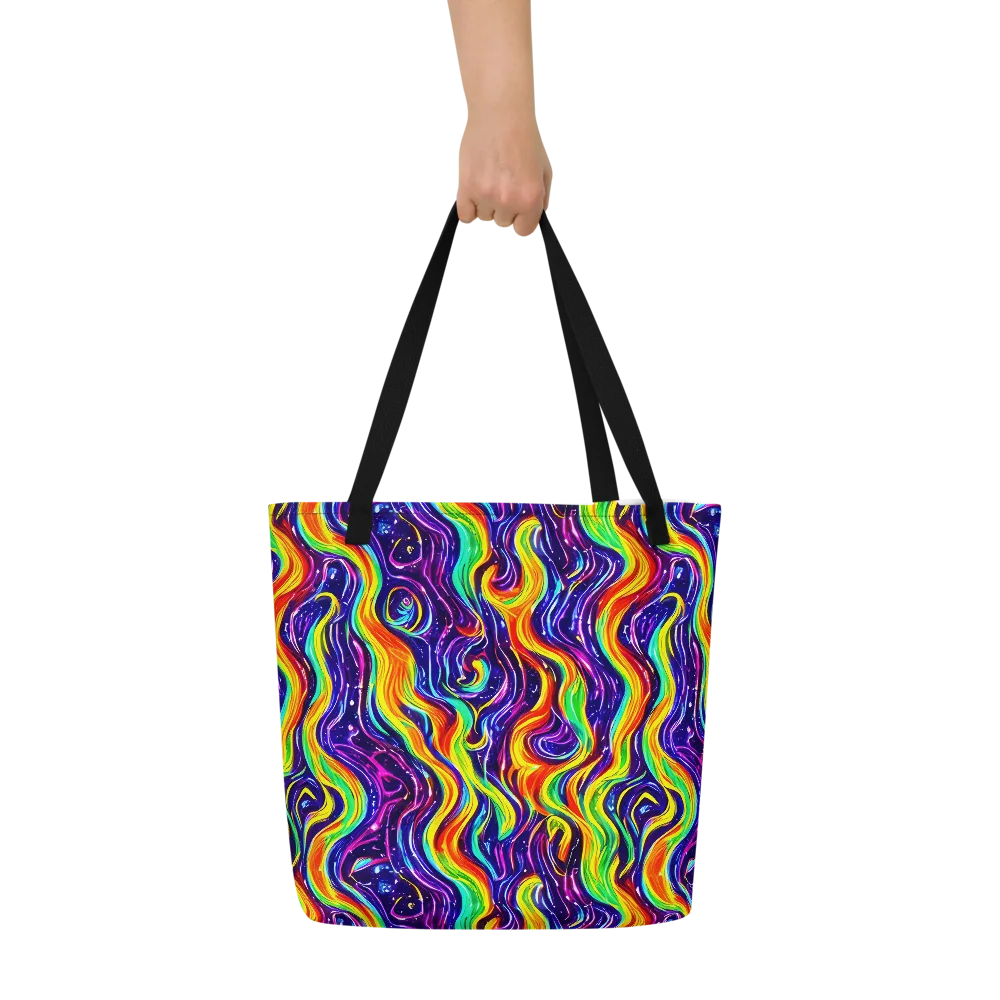 Galactic Flames on Large Tote Bag W/ Pocket — Front