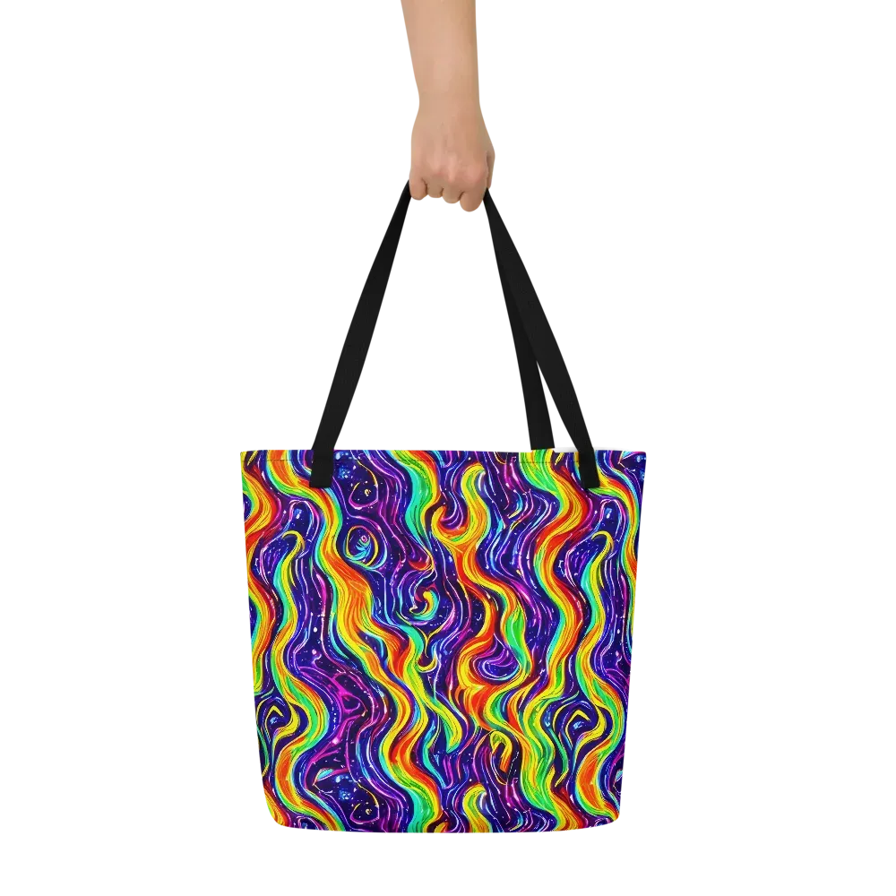 Galactic Flames on Large Tote Bag W/ Pocket — Front