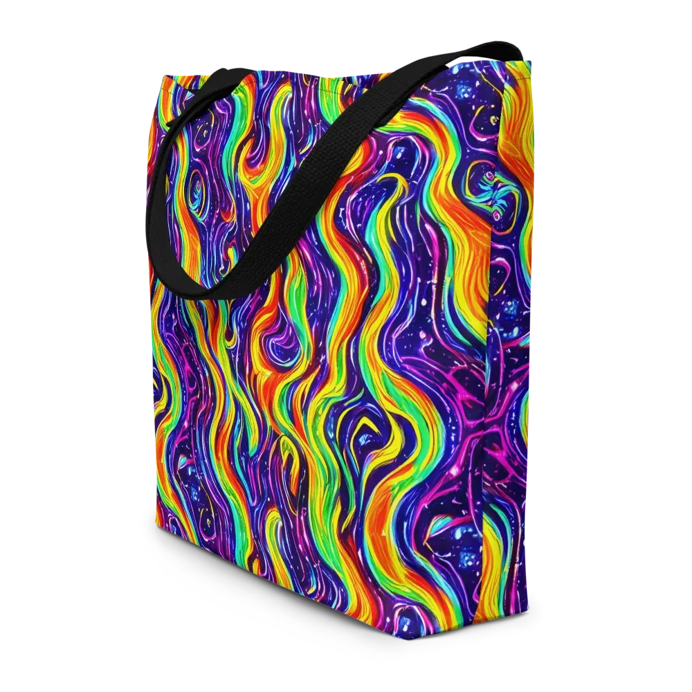 Galactic Flames on Large Tote Bag W/ Pocket — Front