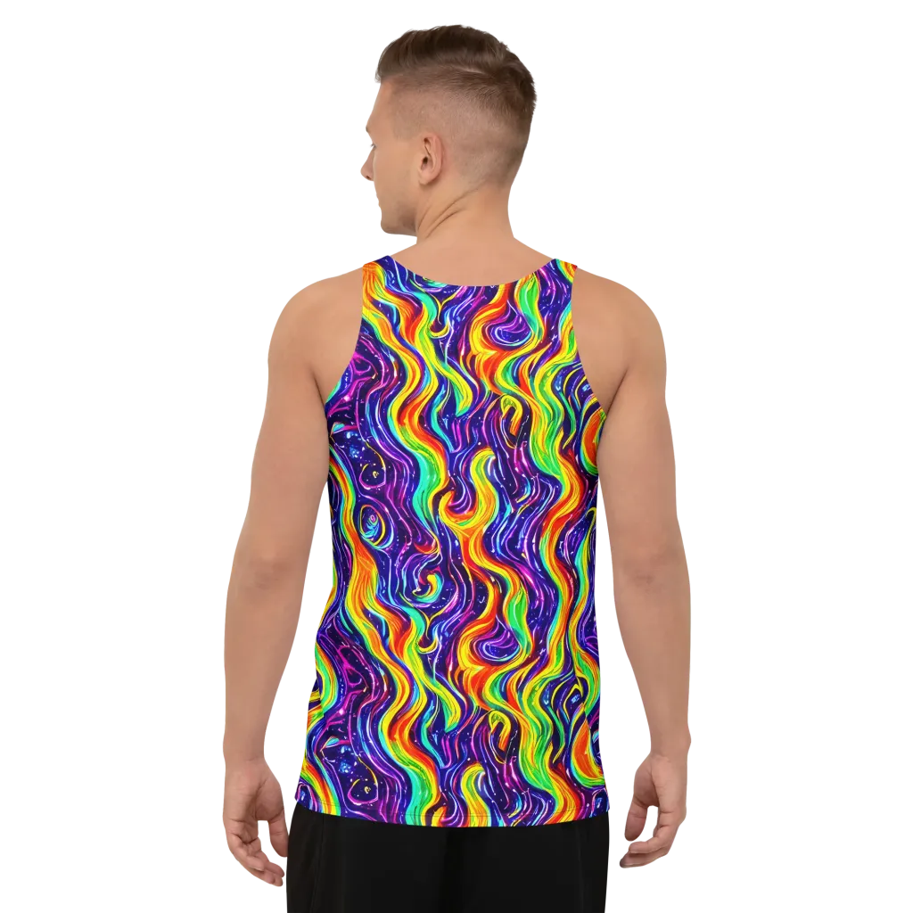 Galactic Flames on Men's Tank Top — Back