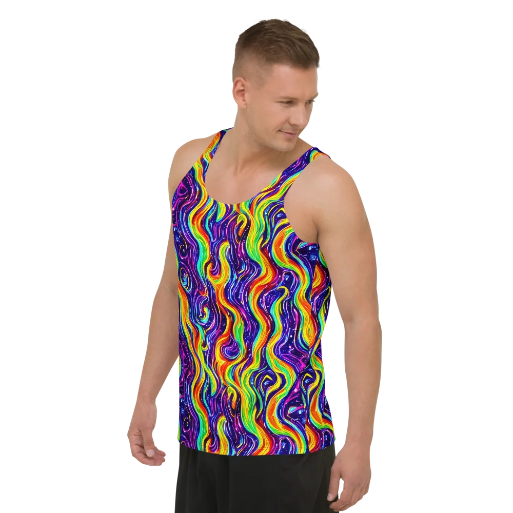 Galactic Flames on Men's Tank Top — Left Front