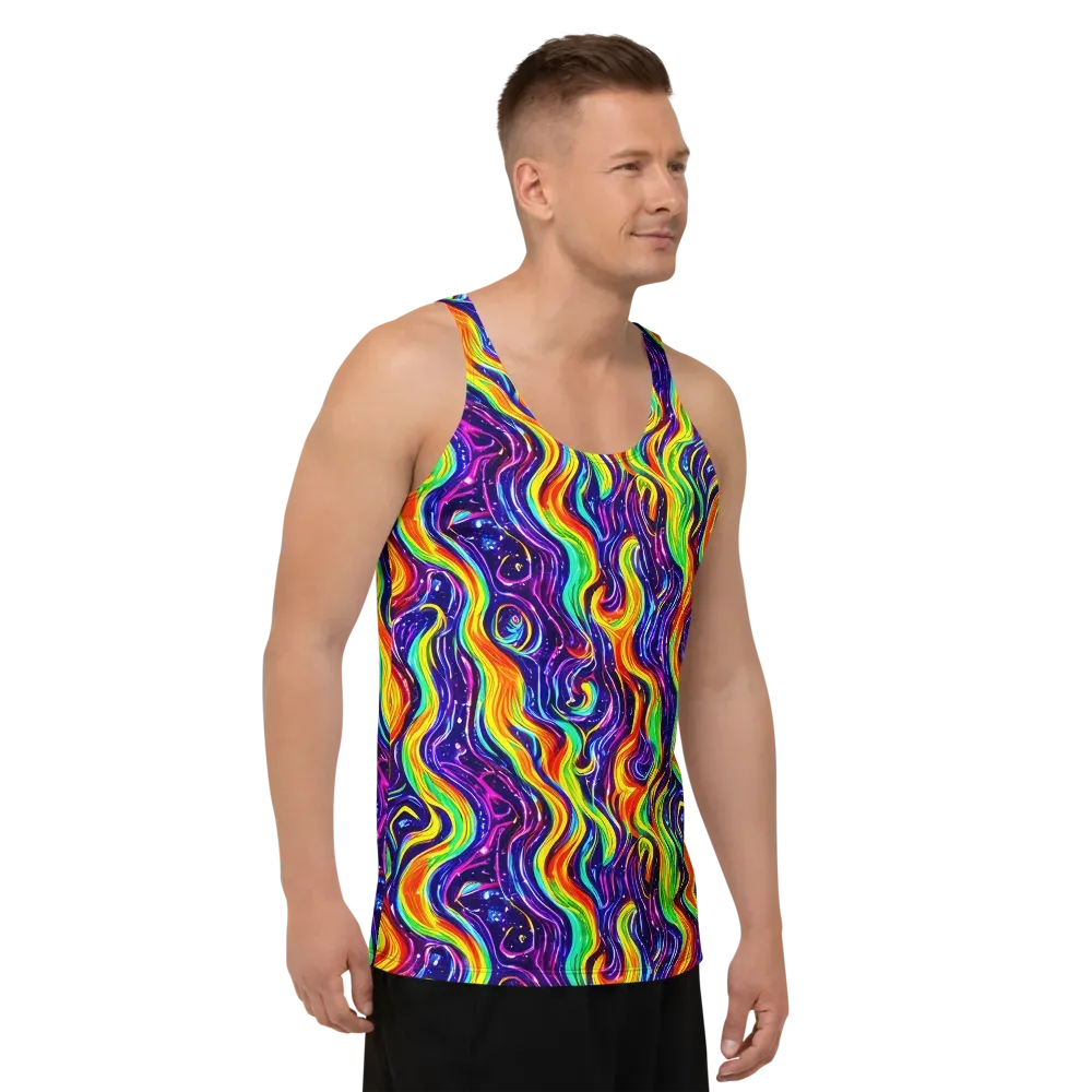 Galactic Flames on Men's Tank Top — Right Front