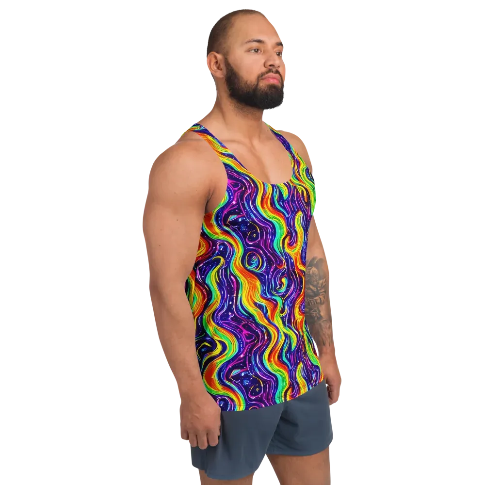 Galactic Flames on Men's Tank Top — Right Front
