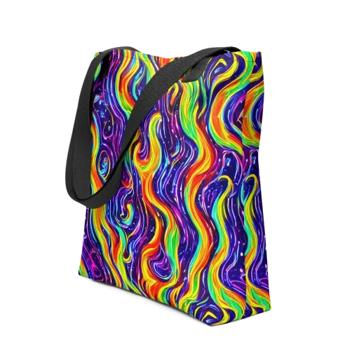 Galactic Flames on a Tote Bag