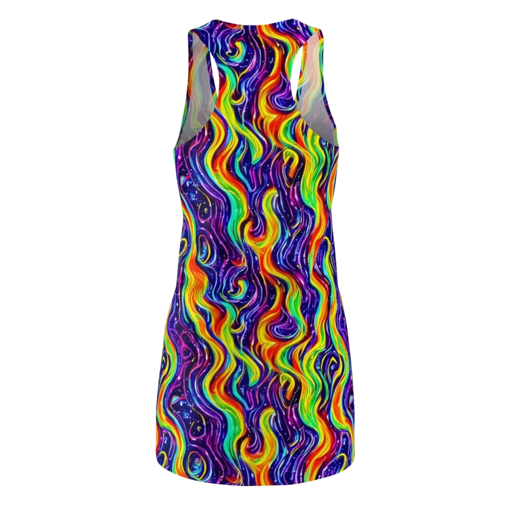 Galactic Flames on Racerback Dress — Back