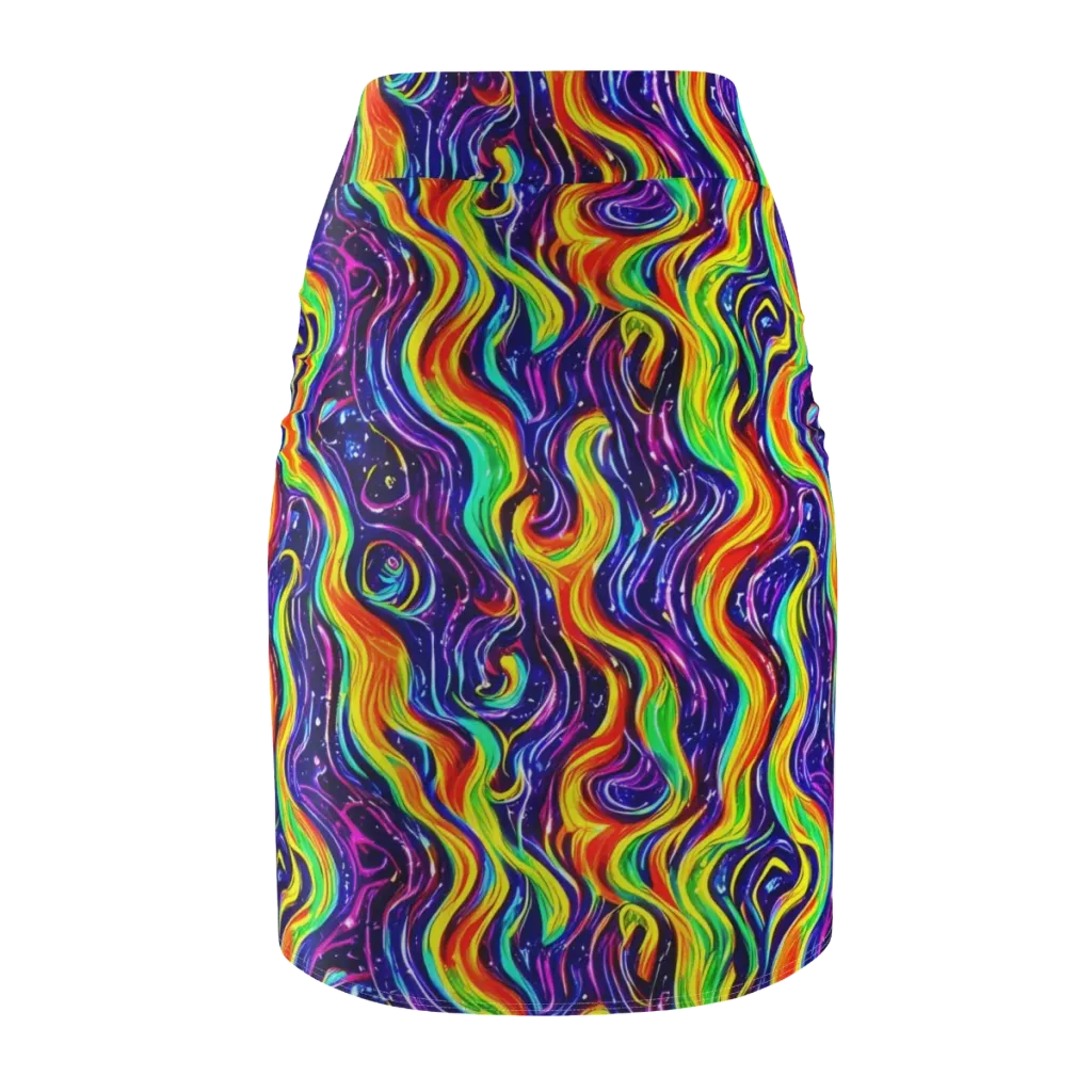Galactic Flames on Pencil Skirt — Back