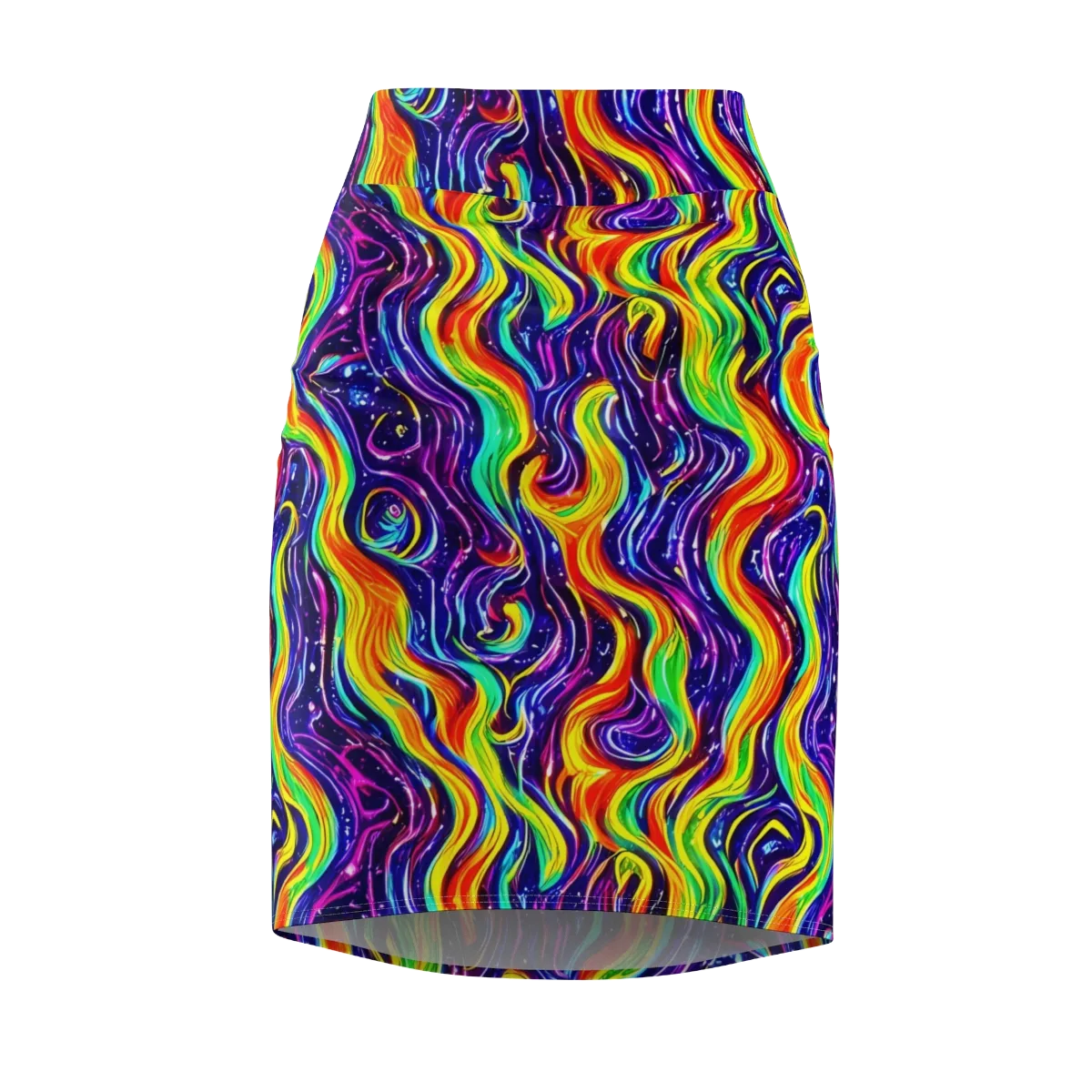 Galactic Flames on Pencil Skirt — Front