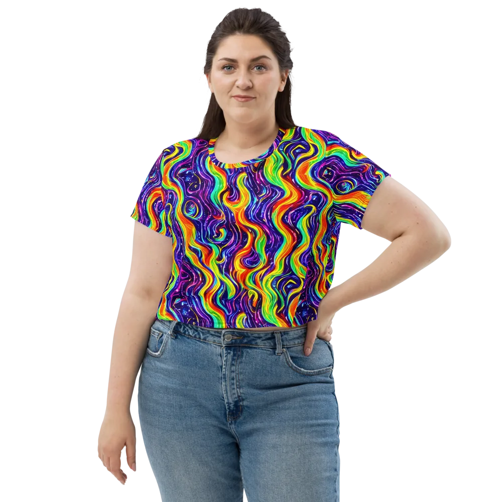 Galactic Flames on Crop Tee — Front
