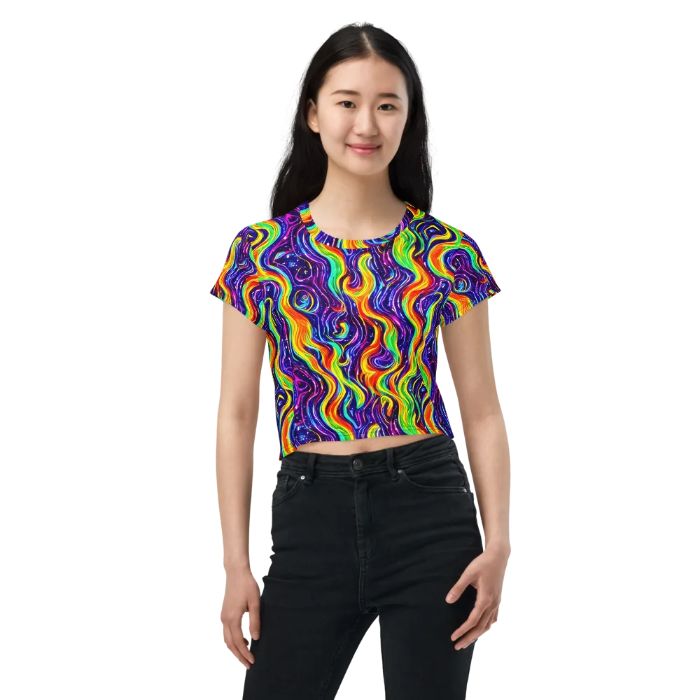 Galactic Flames on Crop Tee — Front