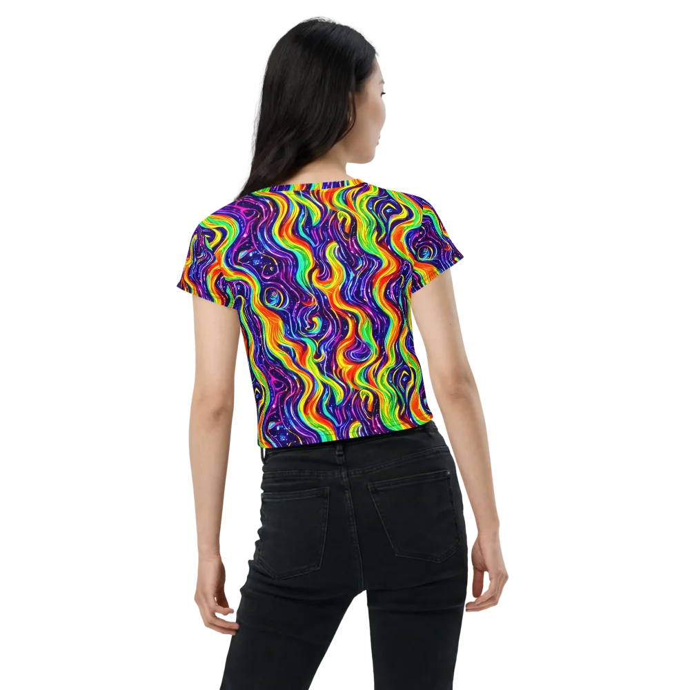 Galactic Flames on Crop Tee — Back