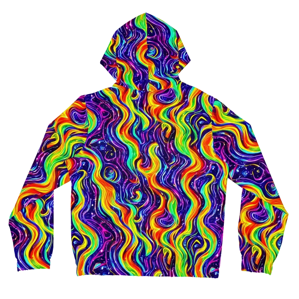 Galactic Flames on Women's Full-Zip Hoodie — Back